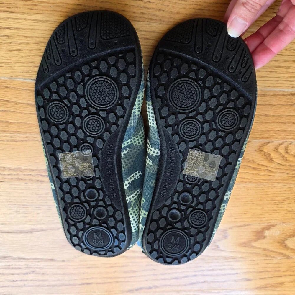 Boy's Water Socks | Size 3-4 | Green Camo Beach Water Shoes Rubber Sole NWT